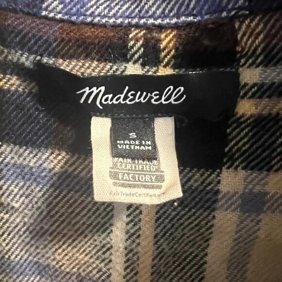 Madewell Oversized Ex-Boyfriend Plaid Flannel Shirt Size S - Picture 4 of 8